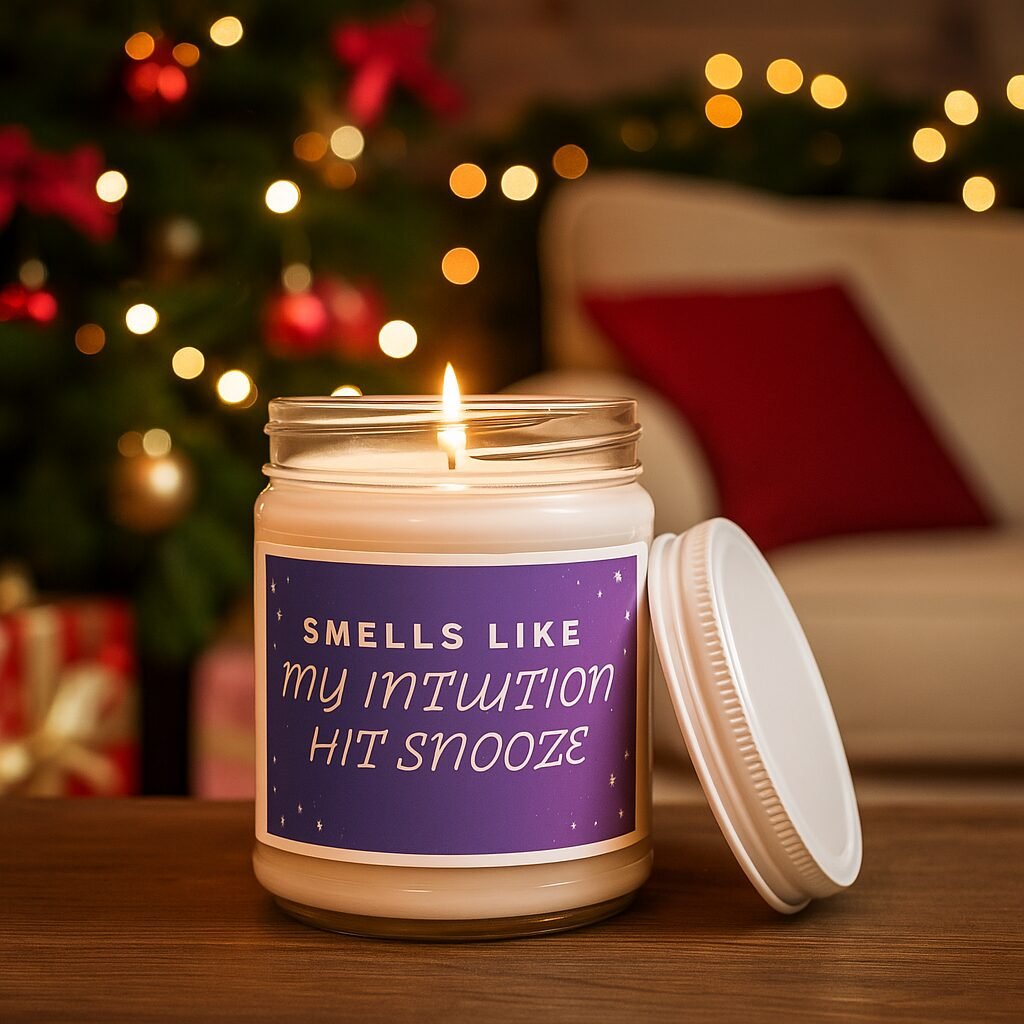 Smells Like My Intuition Hit Snooze – Funny Spiritual Candle for Manifestors, Empaths & Mindful Souls