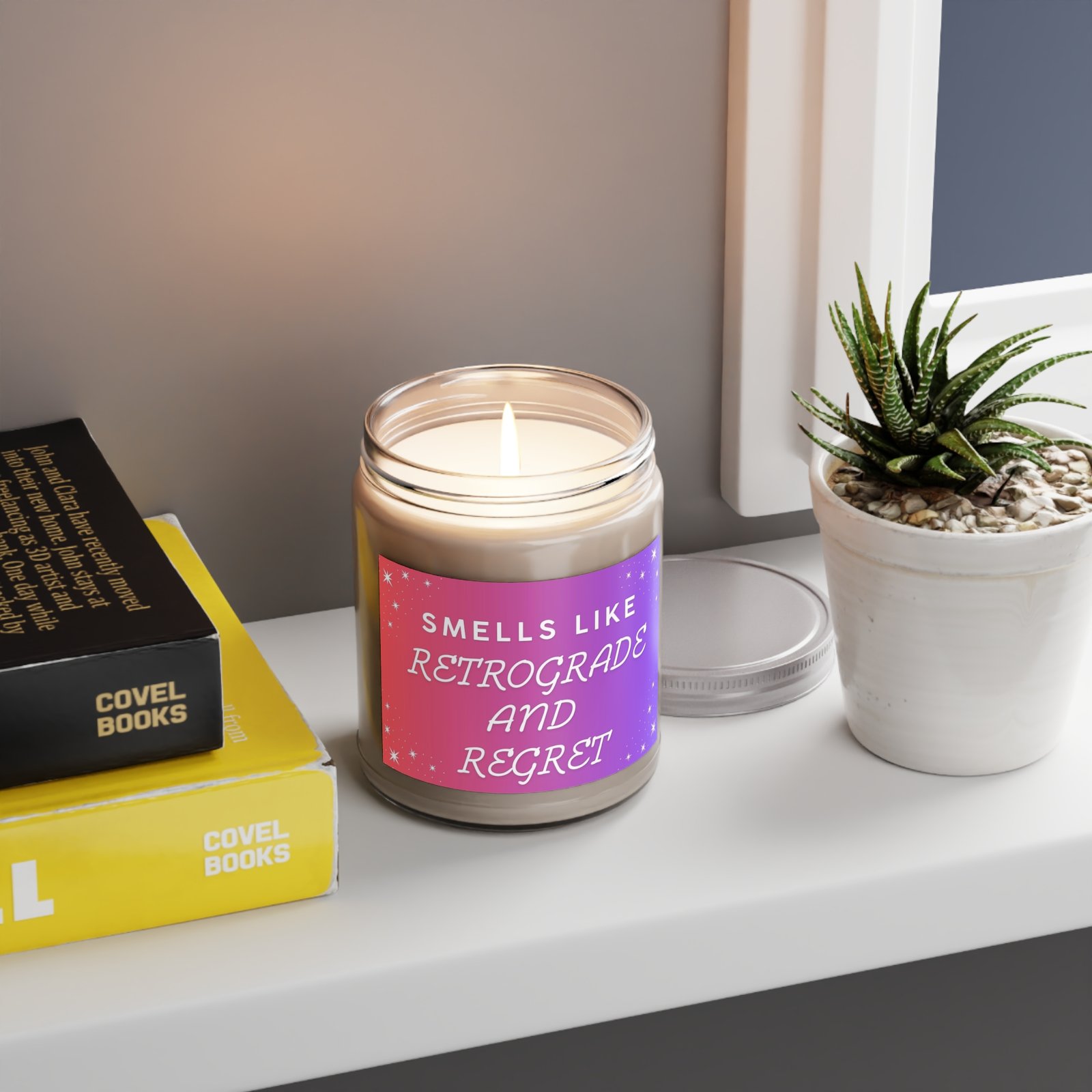 Smells Like Retrograde and Regret – Funny Astrology Candle for Manifestors, Empaths & Cosmic Comebacks